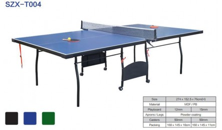 拱型腿可折叠可移动室内乒乓球桌SZX-T004