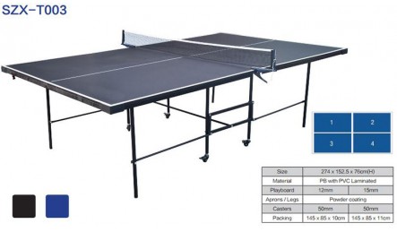 轻便型可折叠带轮可移动室内乒乓球桌SZX-T003
