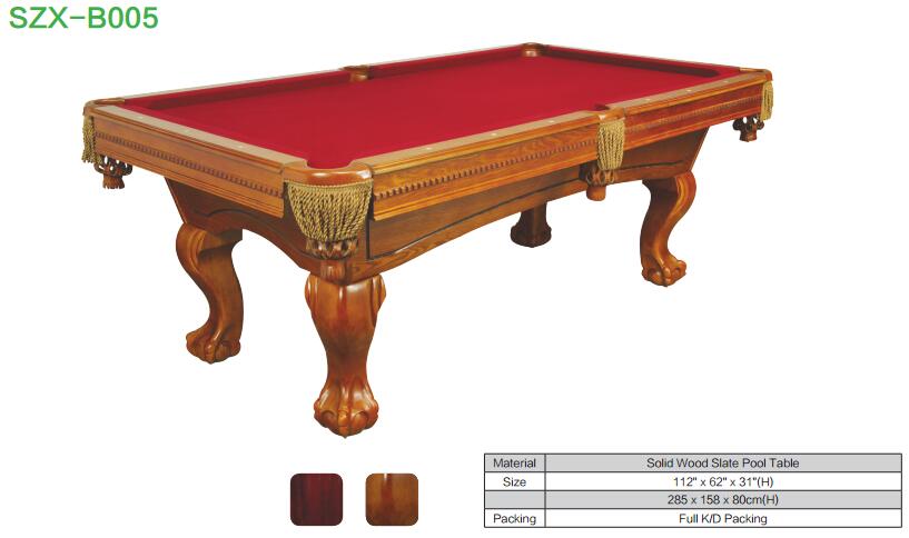 标准尺寸规格美式实木台球桌SZX-B005